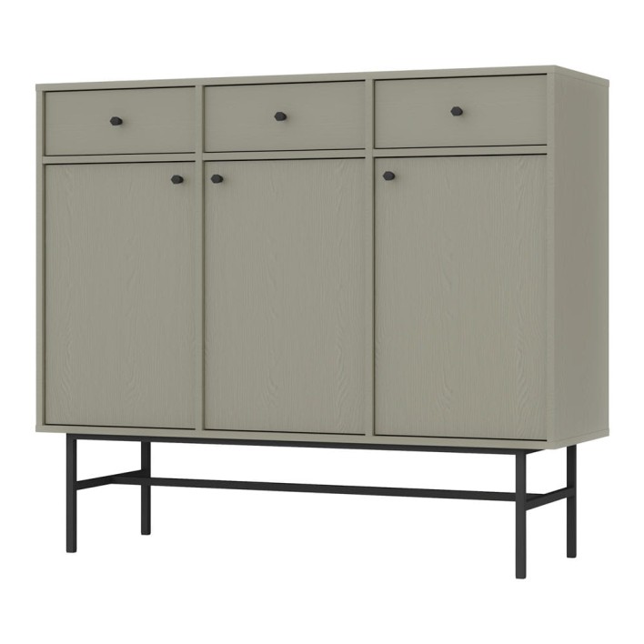 Komoda TOKYO 3 3F3S Typ 827 Eukaliptus Czarny stelaż