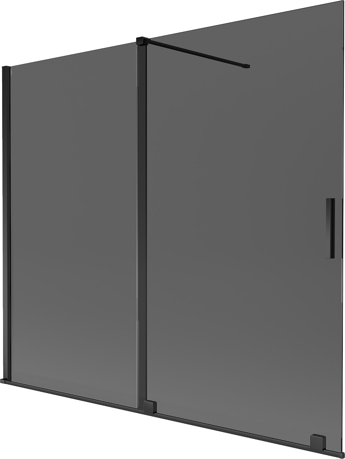 Mexen Velar parawan nawannowy 2-skrzydłowy rozsuwany 180 x 150 cm, grafit, czarny - 896-180-000-41-70