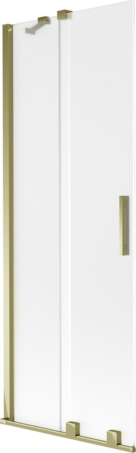 Mexen Velar parawan nawannowy 2-skrzydłowy rozsuwany 75 x 150 cm, szron, złoty - 896-075-000-31-50