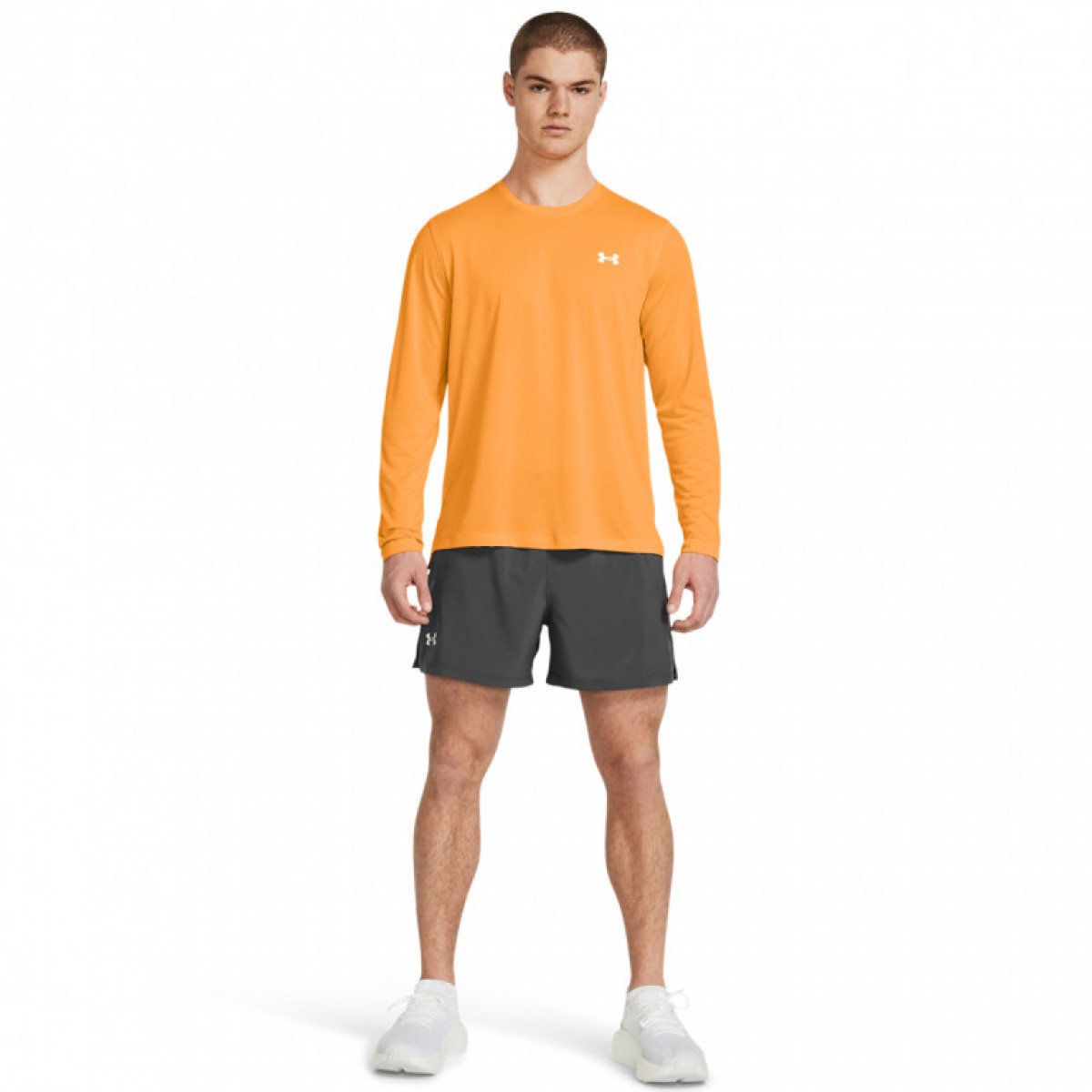 Męskie spodenki do biegania Under Armour UA Launch 5\'\' Unlined Shorts - szare - UNDER ARMOUR