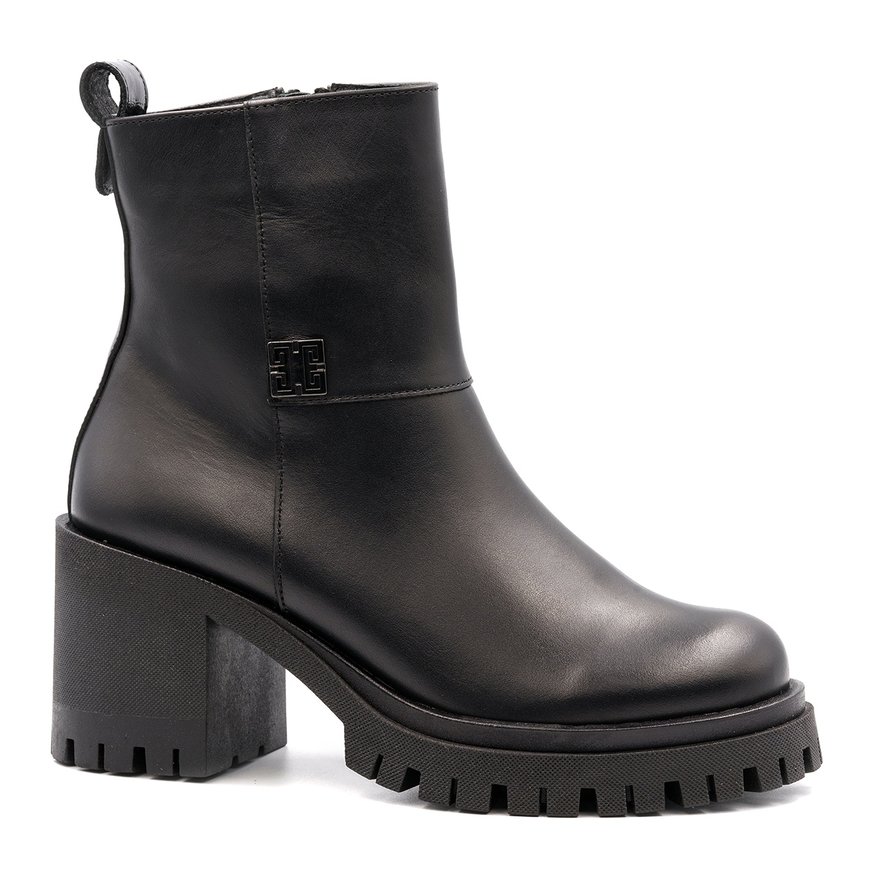 Czarne skórzane botki KR5342 - Neścior