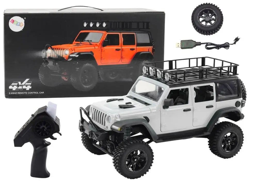 Auto terenowe R/C 2.4G napęd 4x4 siwy - Leantoys