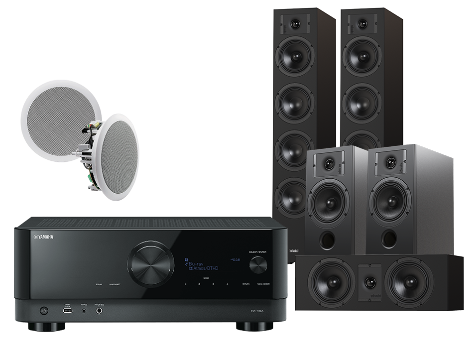 Yamaha RX-V6A (czarny) + Diva 6 + 3 + 7 (czarny) + RD 260 (biały)