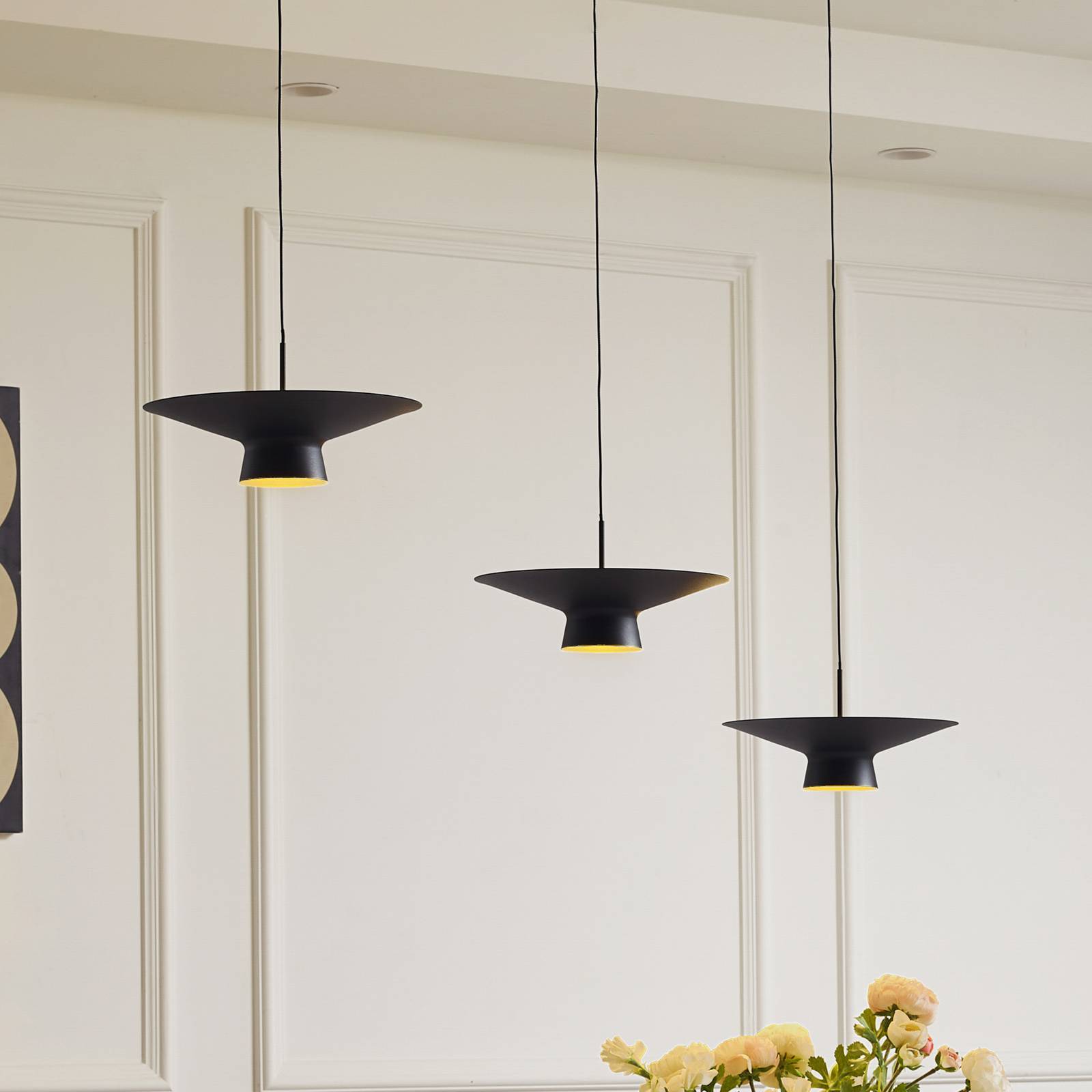 Lampa wisząca LED Lindby Norvind, 6-punktowa, czarna, metalowa