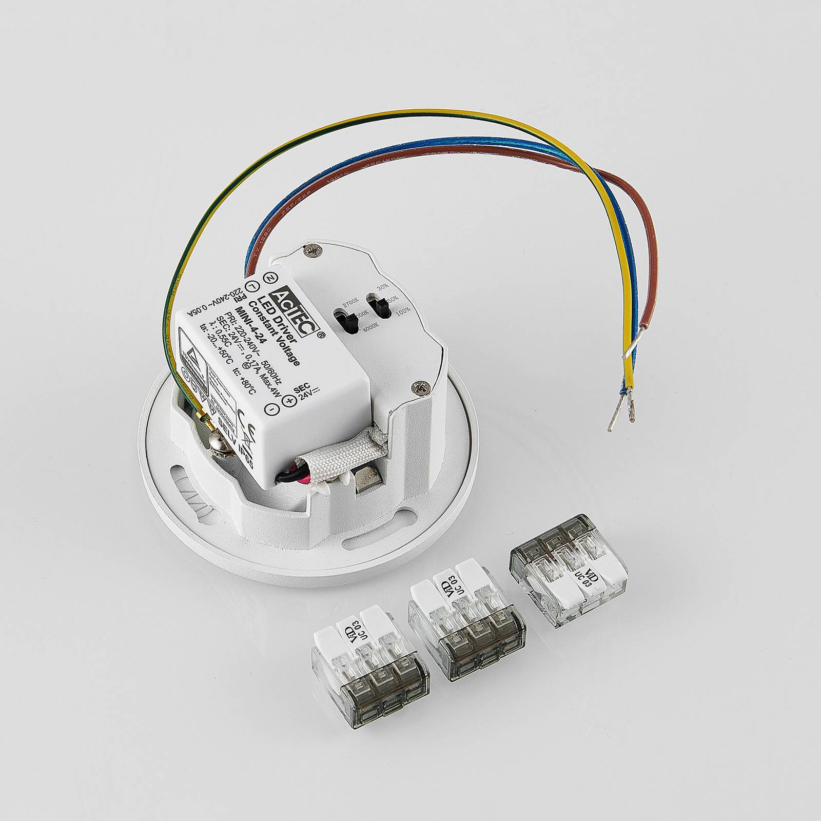 Molto Luce oprawa wpuszczana LED Wall 68R IP44 RD, biały, aluminium, CCT
