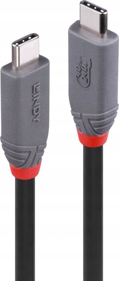 Kabel USB Lindy USB-C - USB-C 0.8 m Czarny (36956)