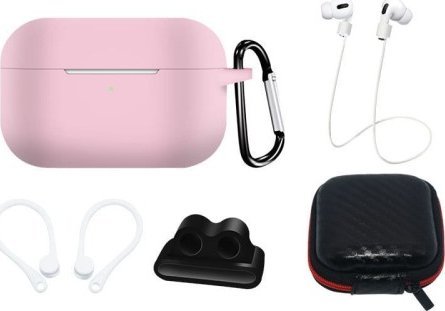 Hurtel Zestaw silikonowe etui AirPods Pro 2 / AirPods Pro 1 różowe