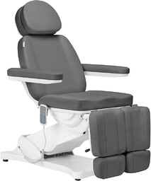 Elektryczny fotel kosmetyczny sillon classic 3 silniki z kołyską pedi szary