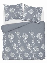 Detexpol Pościel flanelowa 220x200 szara kwiaty 4946 B Flanela 2024