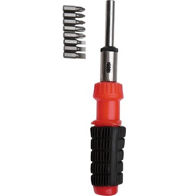 Top Tools wkrętak z grzechotką, 8 końcówek, 39D181