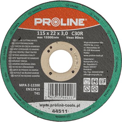 Proline tarcza tnąca KAMIENIA ROZMIAR 115x3.0 mm 44511