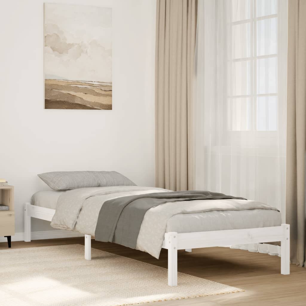 Dłuższe łóżko bez materaca, białe, 80x210 cm, drewno sosnowe Lumarko!