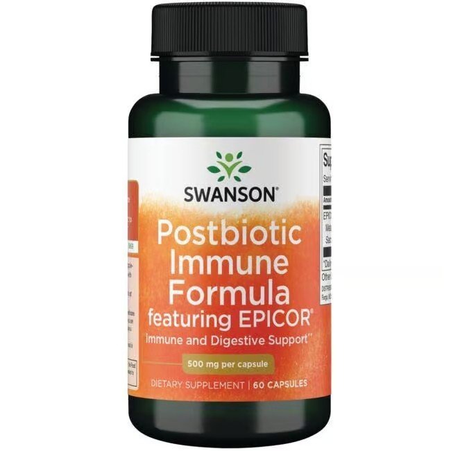 Swanson Postbiotic Immune Formula z EPICOR® 500 mg, 60 kapsułek