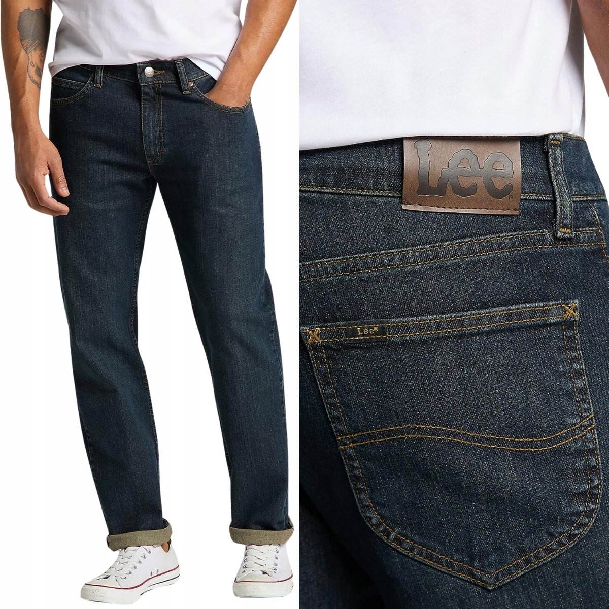 Lee LEGENDARY REGULAR Mcclane PROSTE GRANATOWY DżINS W38 L32