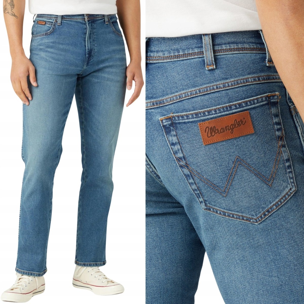 Wrangler TEXAS AUTHENTIC STRAIGHT Rapture CIENKI BLUE DżINS W36 L30