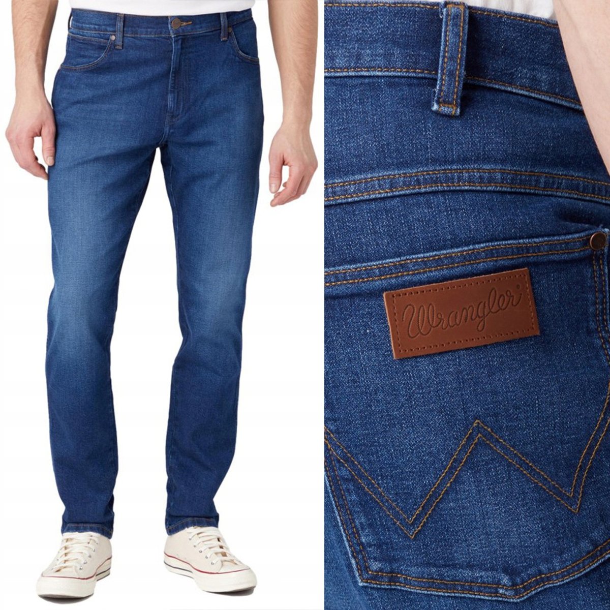 Wrangler RIVER TRUE TAPERED Far Away KLASYCZNE ZWĘŻANE CIEMNY DżINS W32 L30