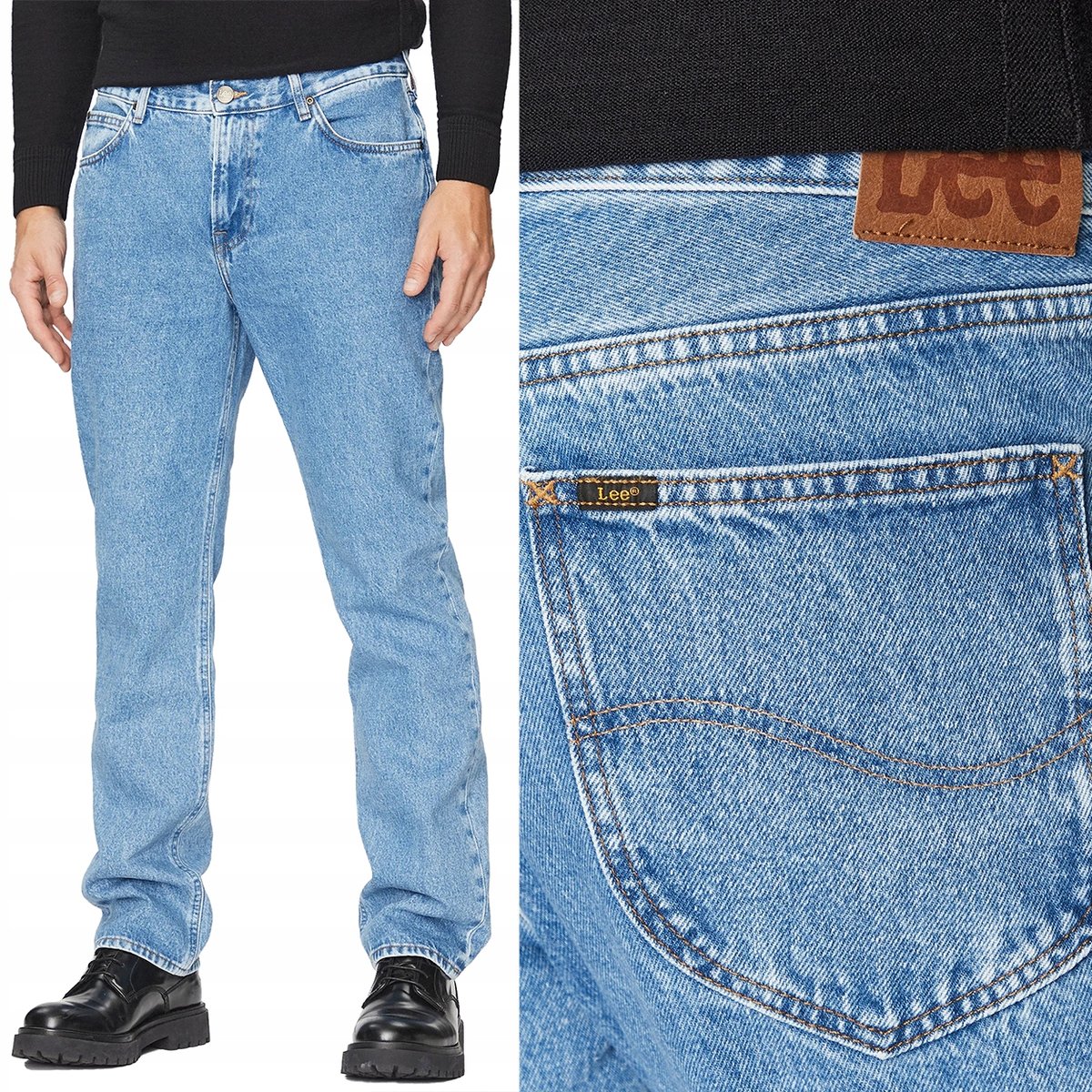 Lee WEST RELAXED Stone Free LUŹNE PROSTE BLUE DżINS BEZ STRECZU W32 L32