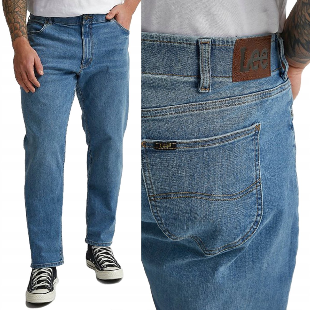 Lee STRAIGHT FIT MVP Extreme Motion Posty WYGODNE BLUE DżINS W36 L30