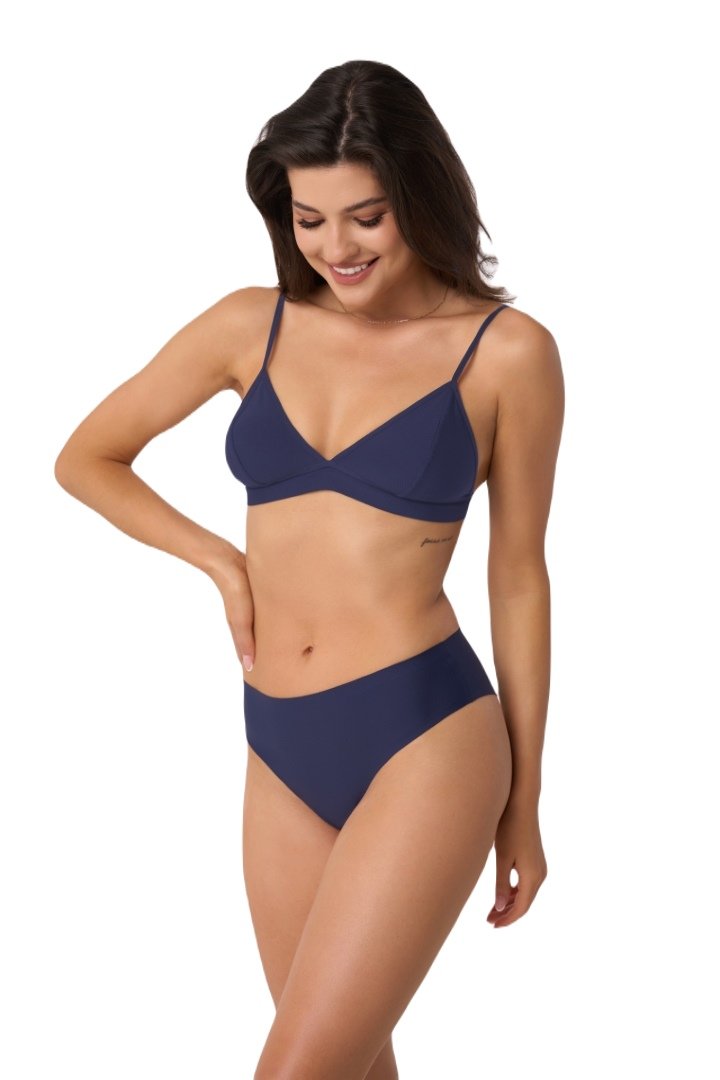 Majtki damskie typu cheeky gładkie kod 2007 granatowe  XL