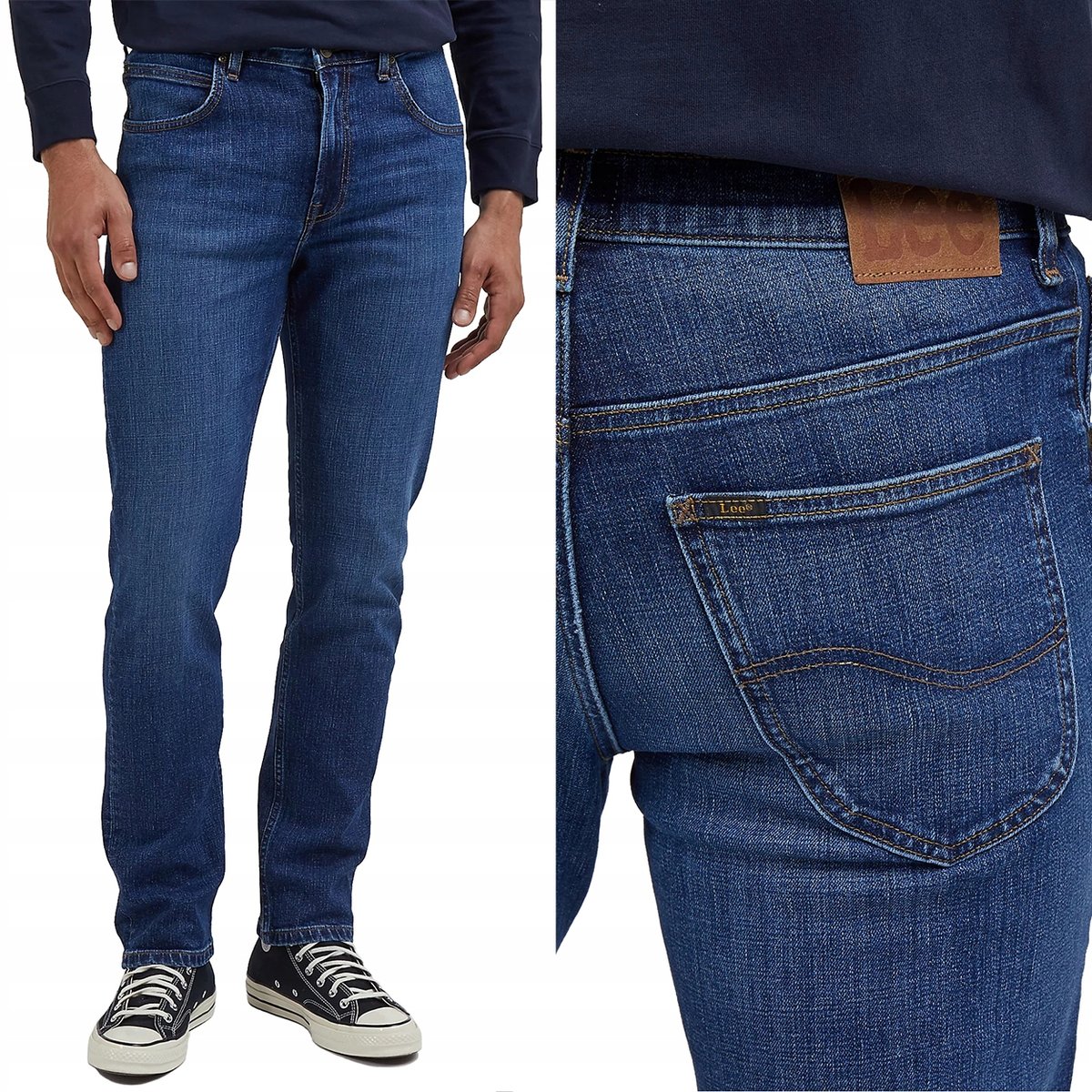 Lee BROOKLYN REGULAR FIT On The Road KLASYCZNE CIEMNY DżINS W42 L34