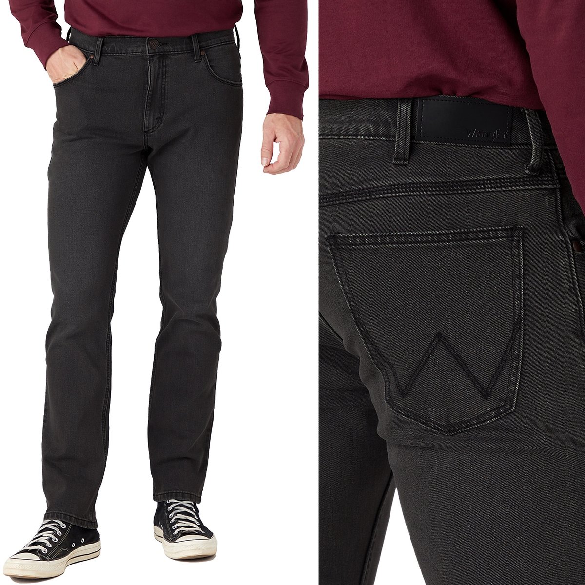 Wrangler REGULAR Authentic Grey KLASYCZNY SZARY DżINS W33 L32