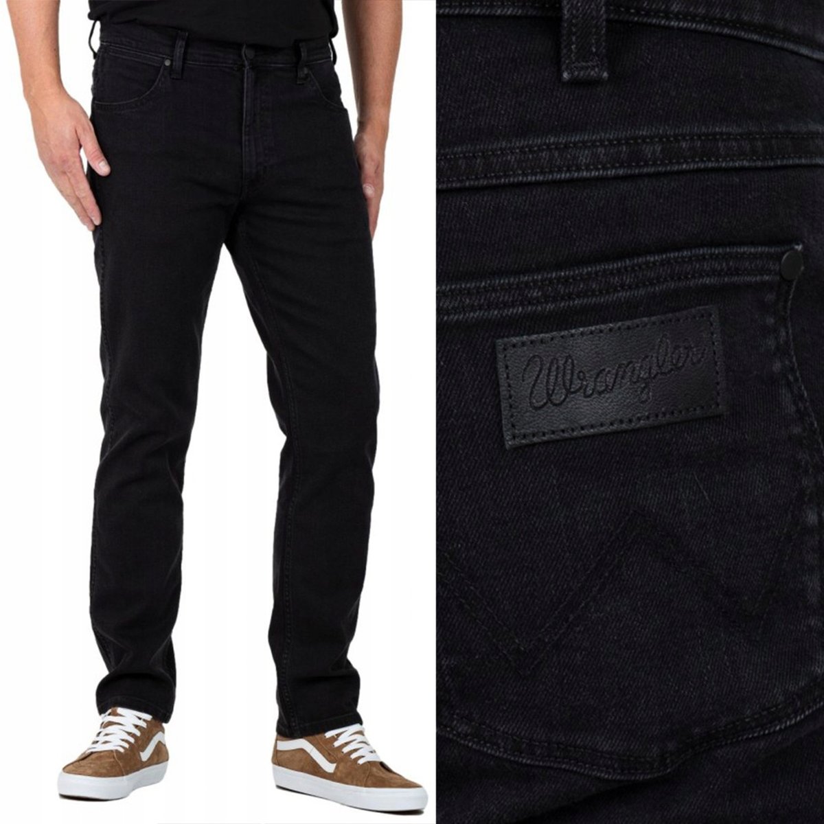 Wrangler GREENSBORO Pressure CZARNY DżINS W34 L32