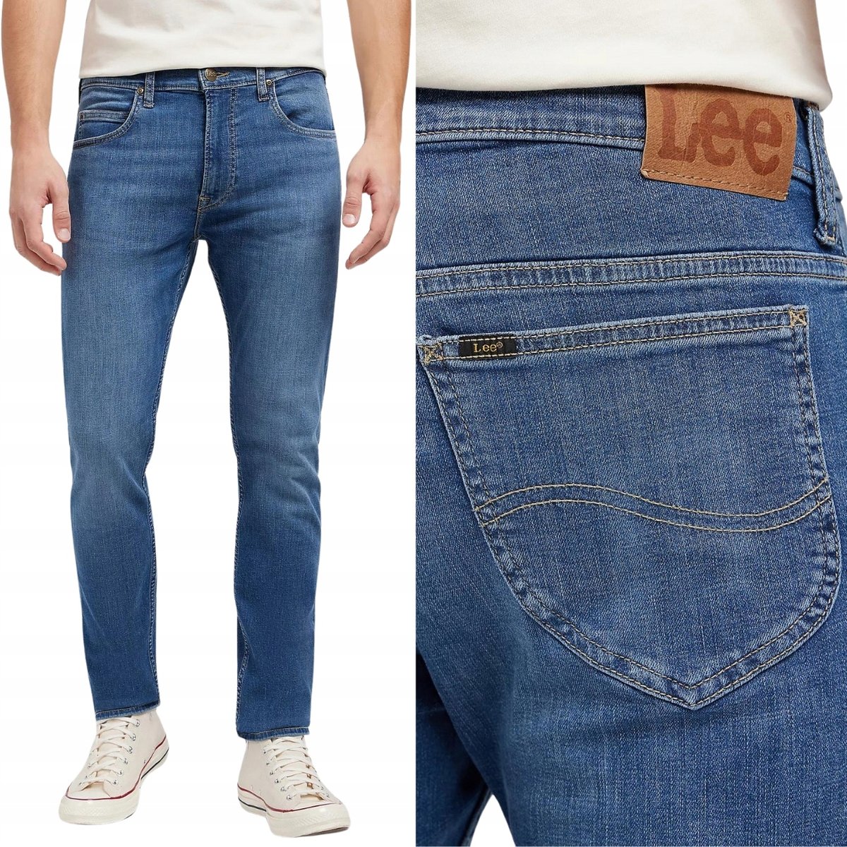 Lee RIDER SLIM East NewYork DOPASOWANE ZWĘŻANE CIENKI ORGANIC DżINS W31 L32