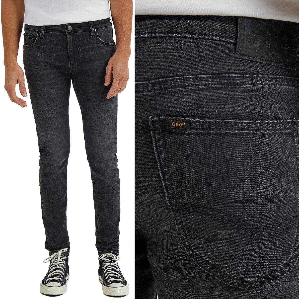 Lee MALONE SKINNY Dark Side SZARE RURKI W30 L32