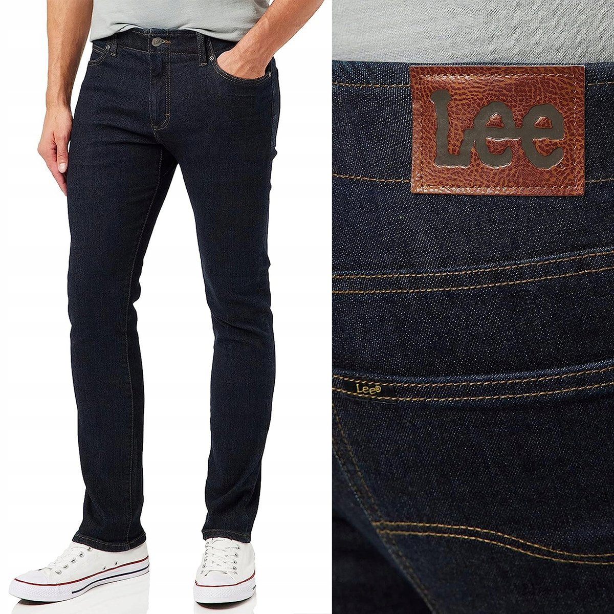 Lee SKINNY FIT XM Extreme Motion WYGODNE RURKI GRANATOWY DżINS W33 L30