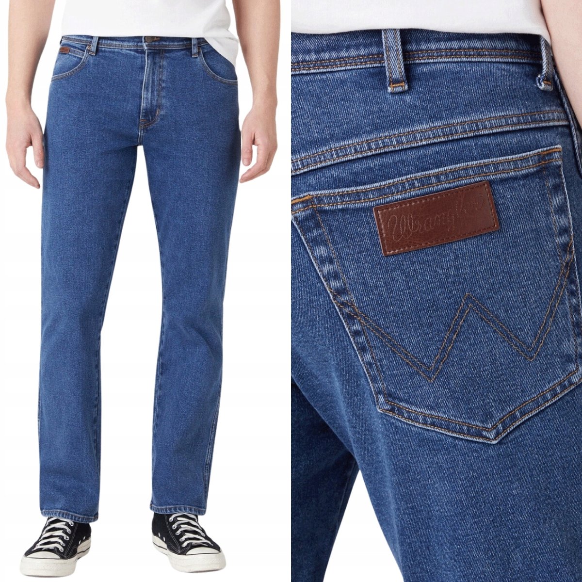 Wrangler TEXAS AUTHENTIC STRAIGHT Blast Blue CIEMNY DżINS W40 L34