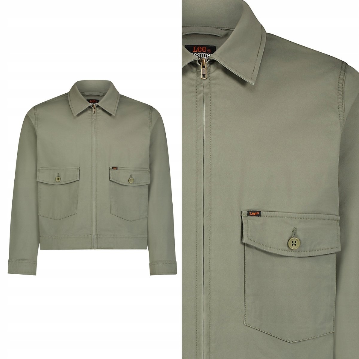 Lee CHETOPA JACKET Olive Grove ZIELONA KURTKA KATANA NA ZAMEK REGULAR M