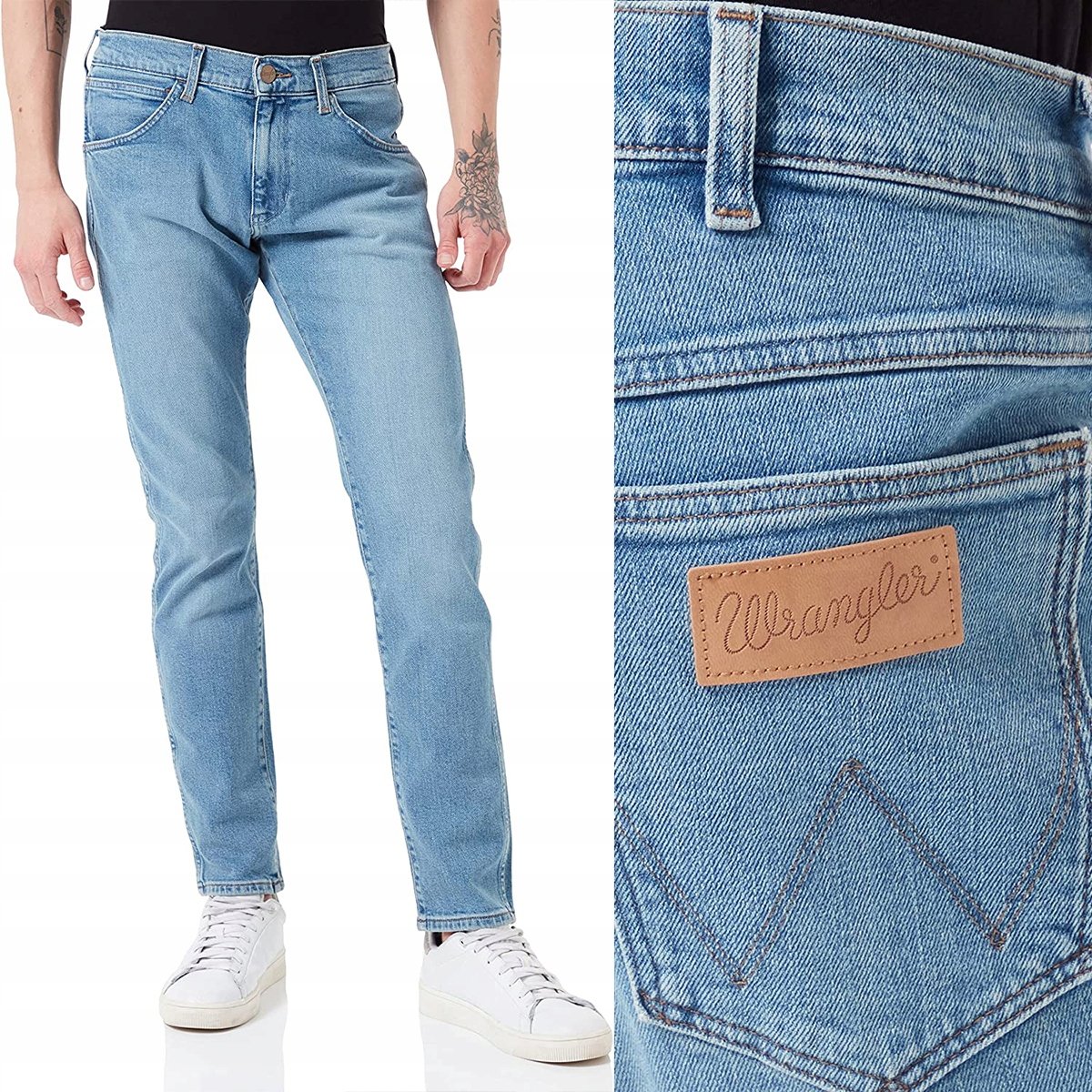 Wrangler BRYSON SKINNY Green Steel RURKI BLUE DżINS W30 L32