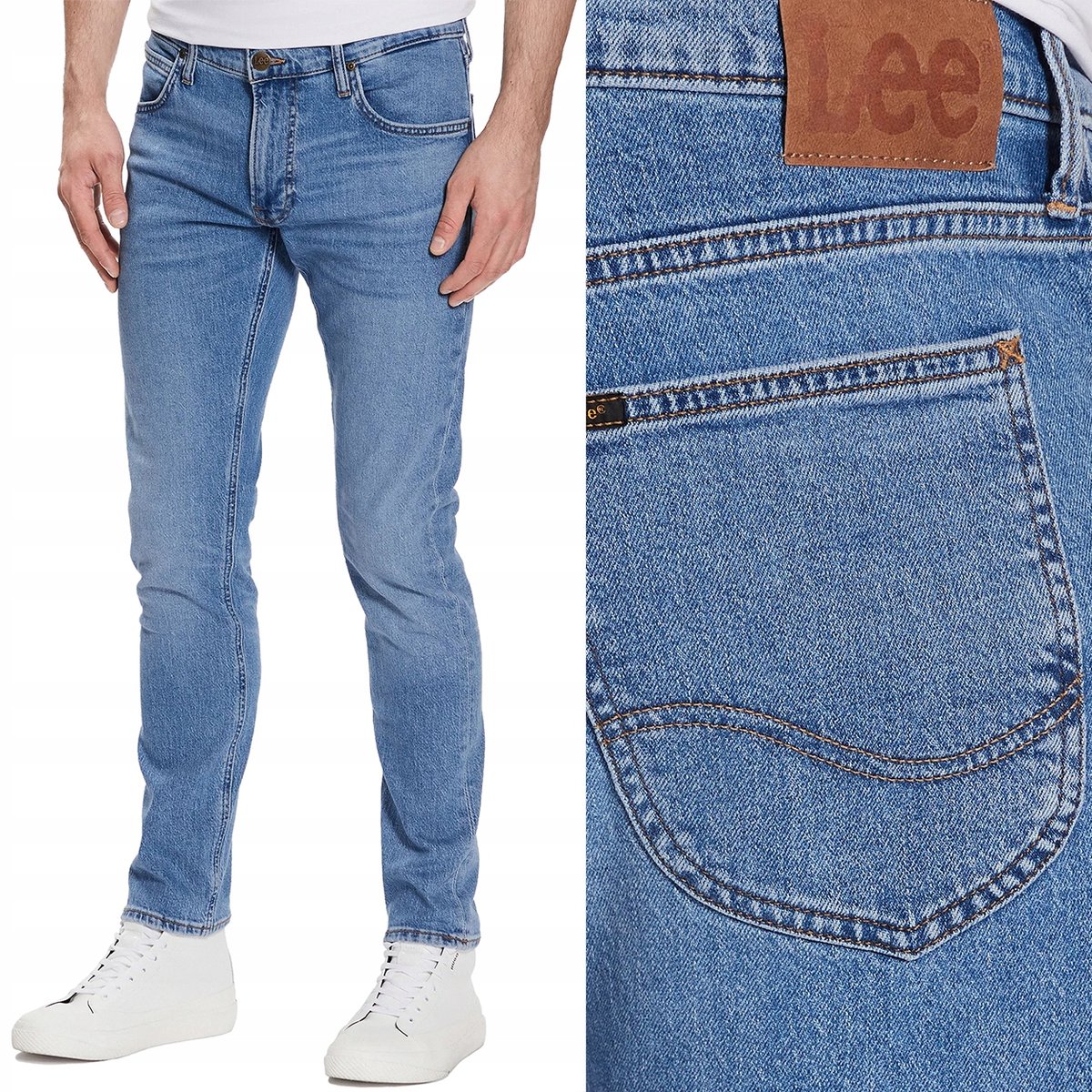 Lee LUKE SLIM TAPERED Working Man Worn RURKI BLUE DżINS W36 L32