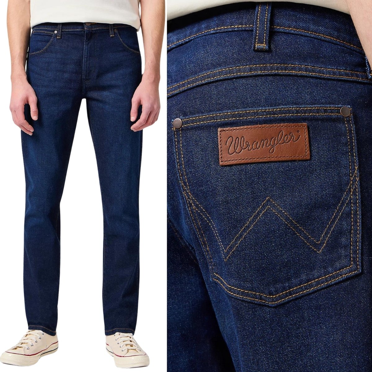 Wrangler LARSTON SLIM TAPERED Landed ZWĘŻANE GRANATOWY DżINS W33 L36