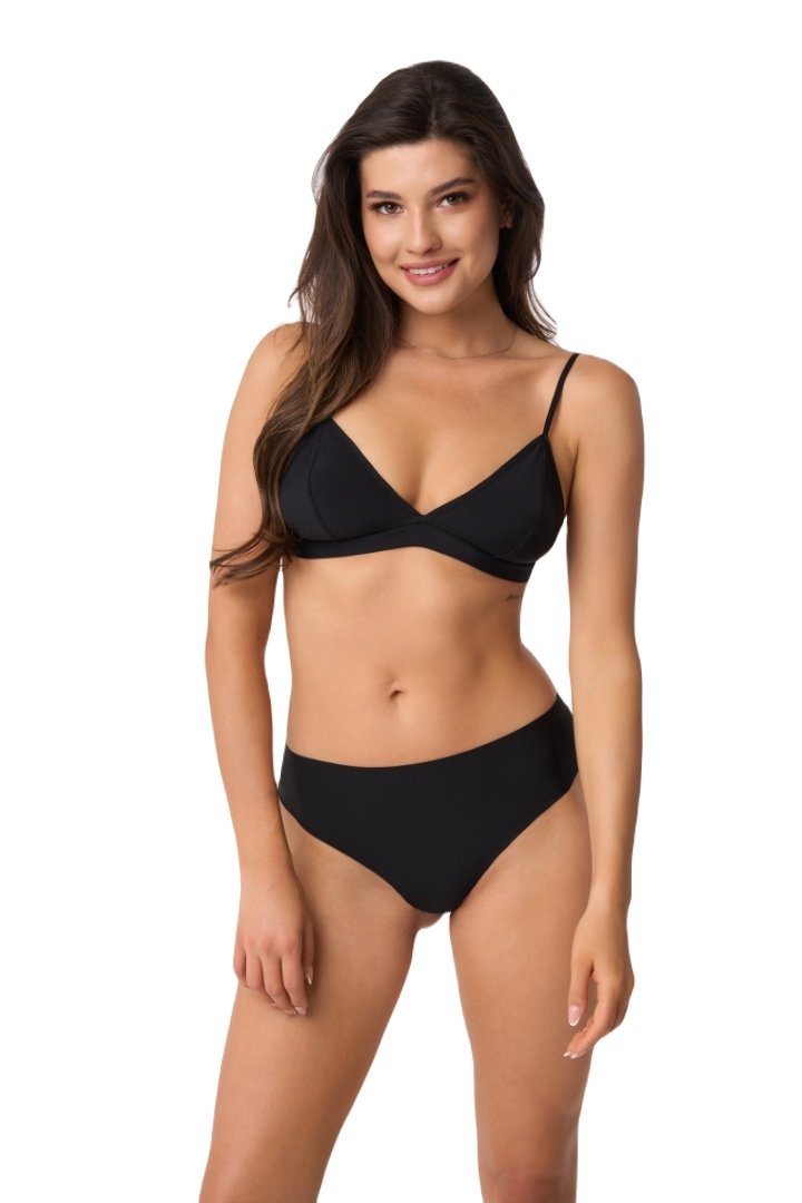 Majtki damskie typu cheeky gładkie kod 2007 czarne  XL