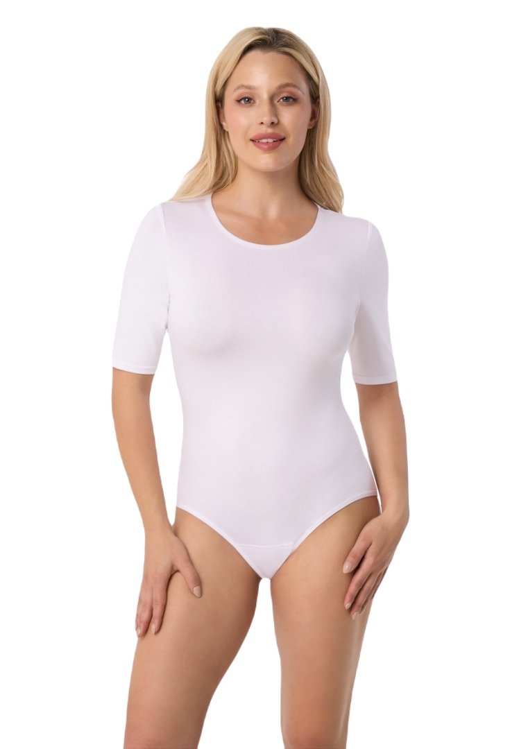 Body damskie z krótkim rękawem VIDA białe  L