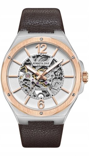 Zegarek męski KENNETH COLE KCWGE2220701 brązowy klasyczny skeleton