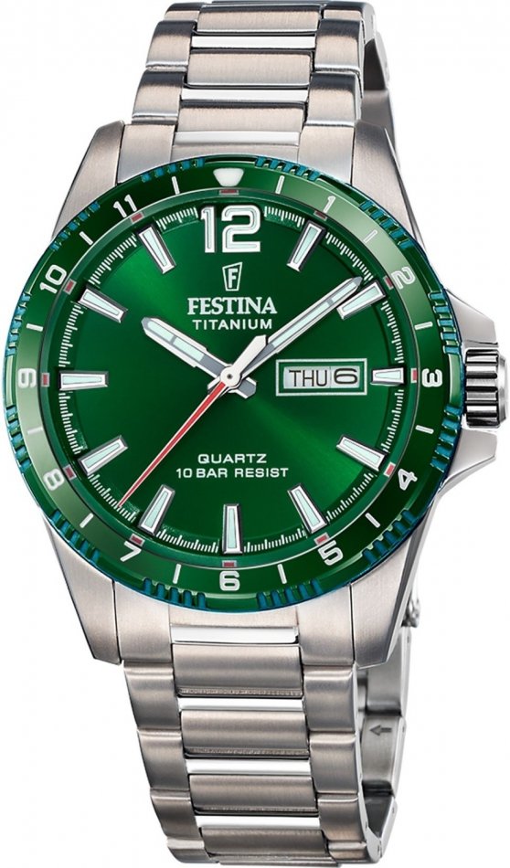 Zegarek męski FESTINA 20698/3 zielony sportowy do pływania