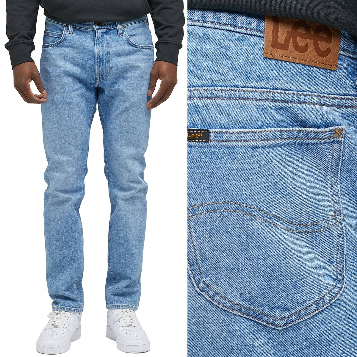 Lee RIDER SLIM Light Seabreeze DOPASOWANE ZWĘŻANE DżINSY W30 L32