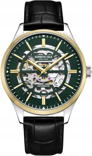 Zegarek męski KENNETH COLE KCWGE2220402 zielony klasyczny skeleton