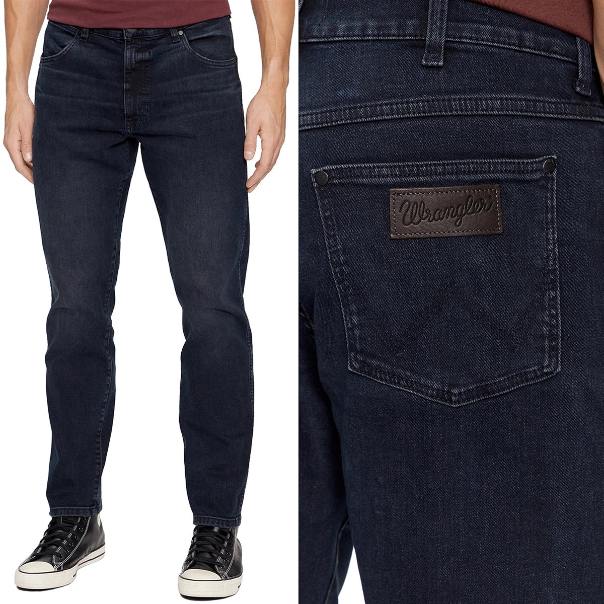 Wrangler LARSTON SLIM TAPERED Travis GRANATOWY DżINS W33 L34