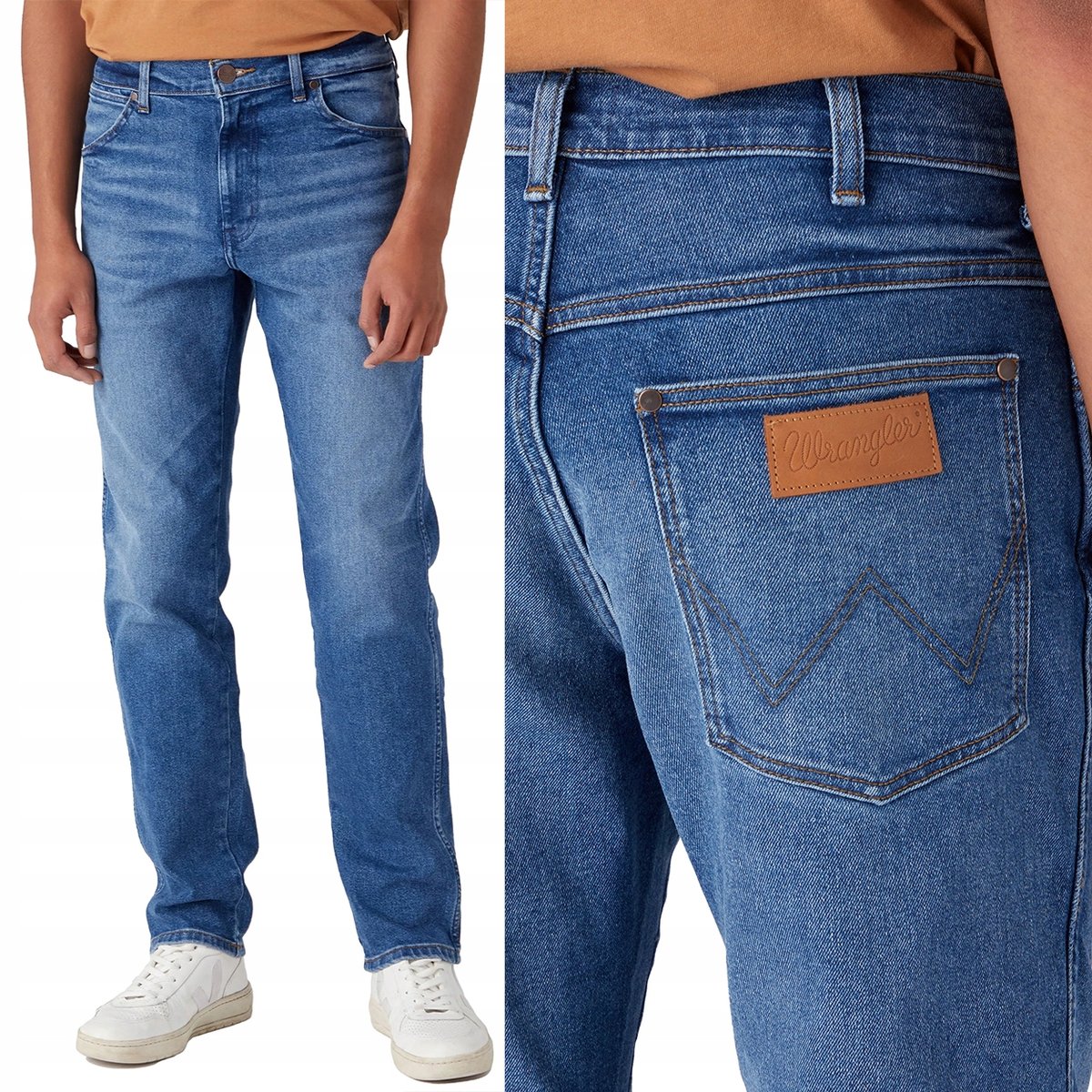 Wrangler RIVER SmokeSea COOLMAX KLASYCZNE ZWĘŻANE ODDYCHAJĄCY DżINS W32 L34