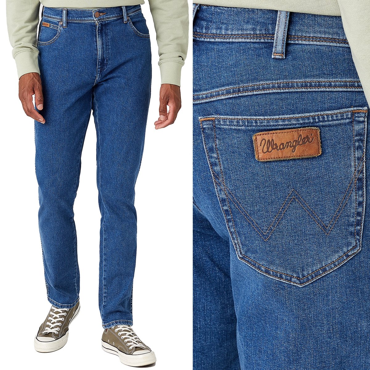 Wrangler TEXAS SLIM Stone Ride INDIGOOD CIEMNY DżINS W30 L34