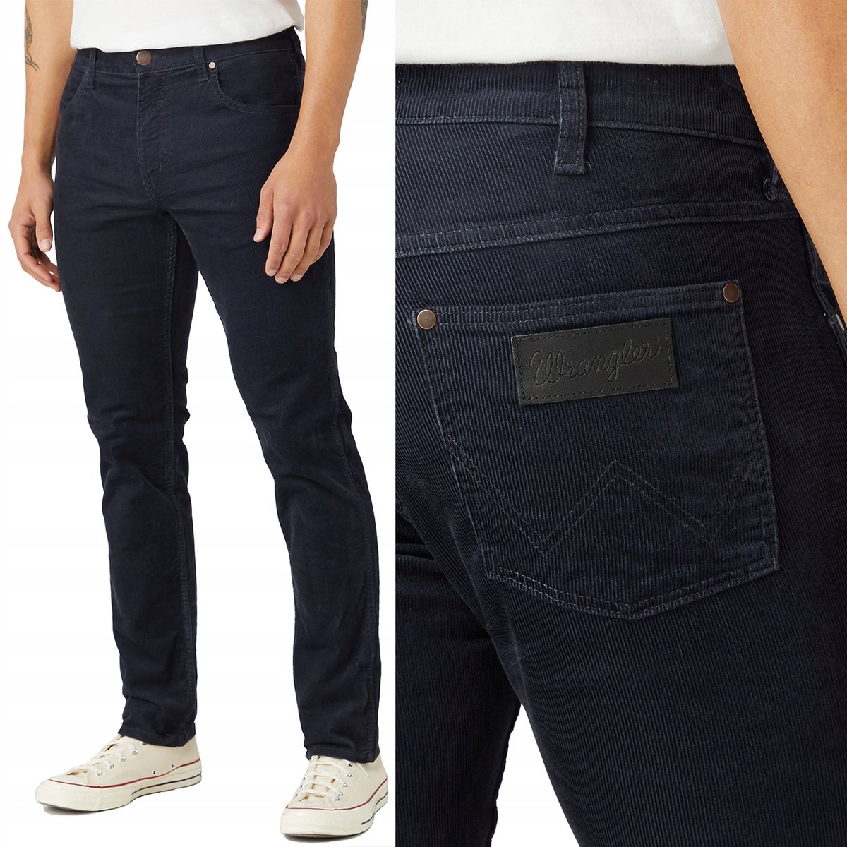 Wrangler GREENSBORO Parisian Night GRANATOWE SZTRUKSY W38 L34