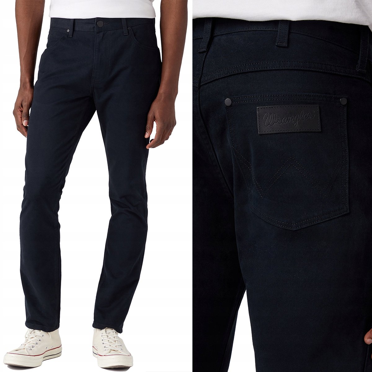 Wrangler LARSTON SLIM TAPERED Black CZARNE W30 L32