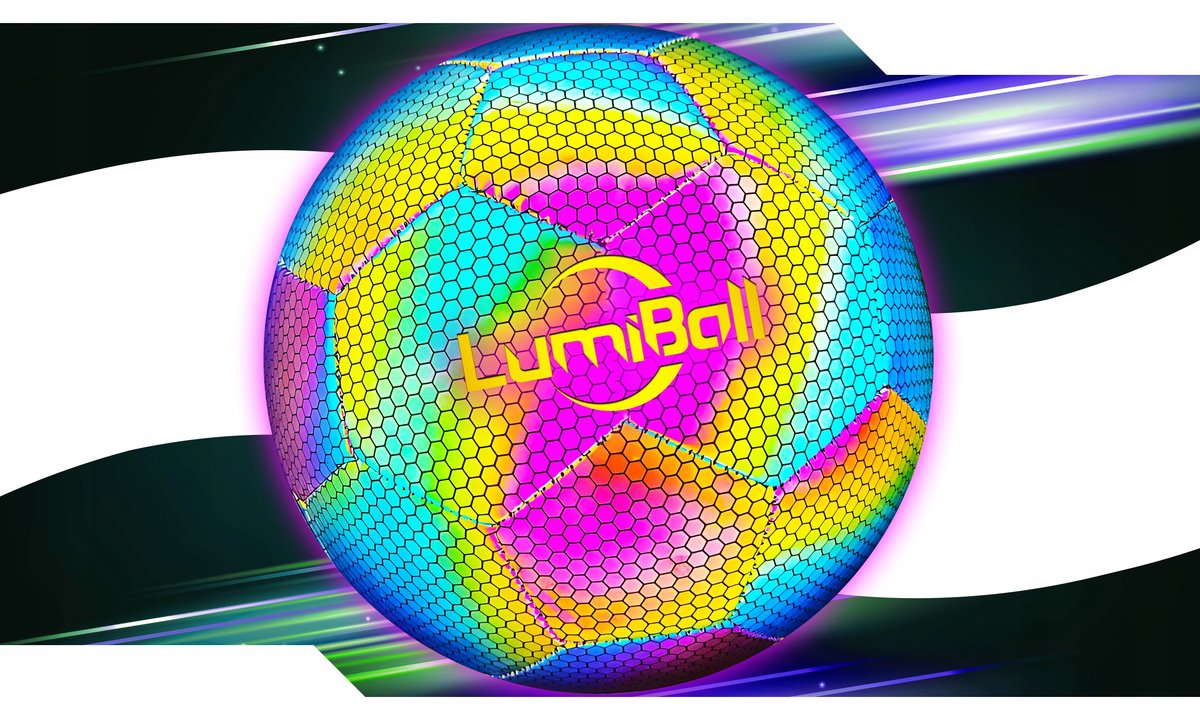 ŚWIECĄCA PIŁKA NOŻNA ODBLASKOWA LUMIBALL DO NOGI ROZMIAR 5