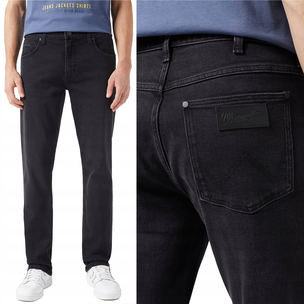 Wrangler GREENSBORO REGULAR STRAIGHT Film Noir CZARNY DżINS W36 L32