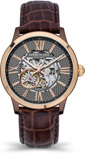 Zegarek męski KENNETH COLE KCWGE2122404 brązowy klasyczny skeleton