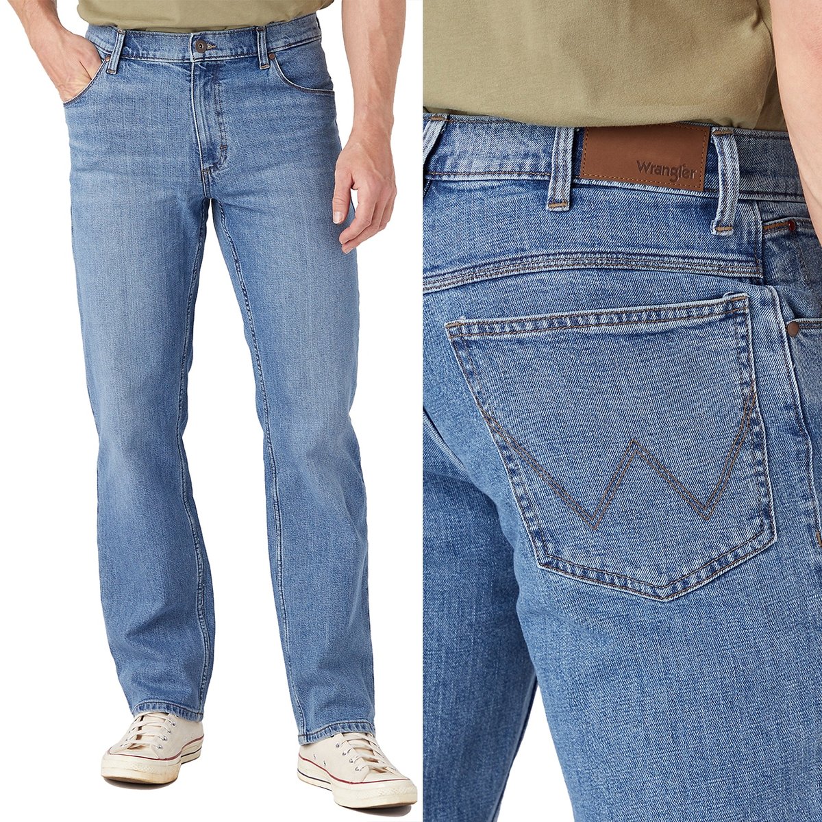 Wrangler STRAIGHT Great Blue DżINS JAK DAWNIEJ PROSTE SOLIDNE Pewex W32 L30