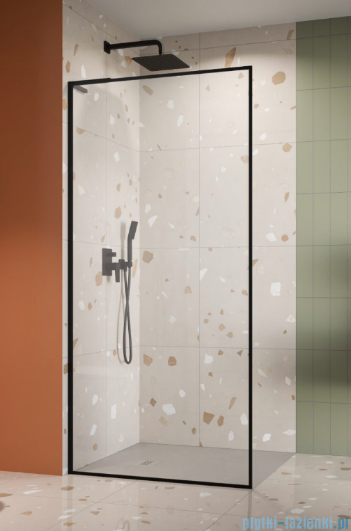 Radaway Modo F SL Black II kabina Walk-in 85x216cm lewa Czarna szkło przejrzyste 10419085-54-01L